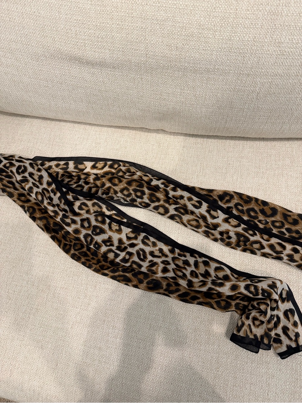 Leopard Print Chiffon Scarf - Brown/Black